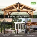 14x10 stratford traditional steel pergola with sail shade soft canopy - Image 10
