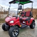 48V Electric Golf Cart 2 Seater Renegade Light Edition Utility Golf UTV – LIGHT EDITION – RED With Windshield and Radio