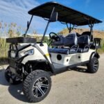 48V Electric Golf Cart 6 Seater Lifted Renegade+ Edition Utility Golf UTV Compare To Coleman Kandi 6p – White