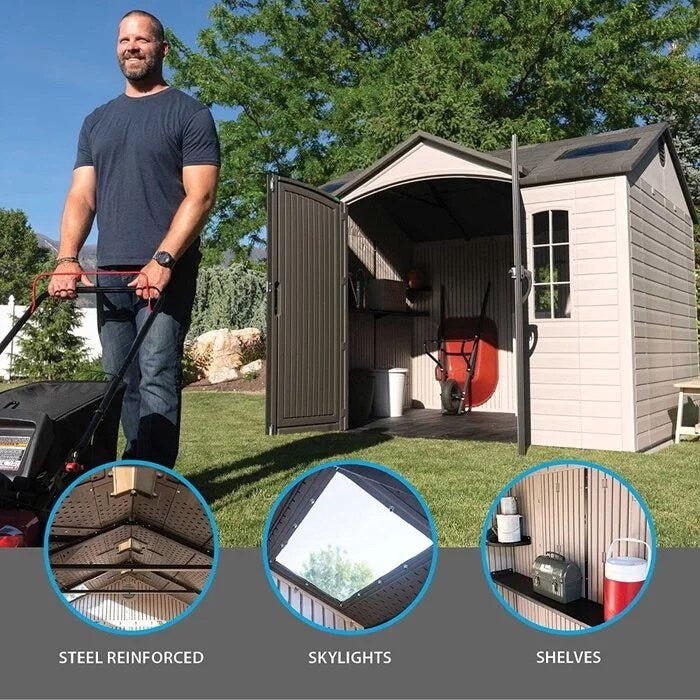 Side 10 ft. W x 8 ft. D Plastic Storage Shed - Image 7