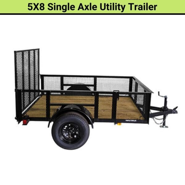 U5X8S24M-5X8SA-600x600-1-1.jpg Triple Crown 5×8 Single Axle Utility / Landscape Trailer | U6X16T15O-5X8SA - Image 1