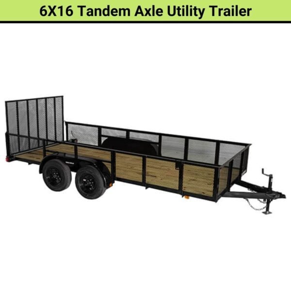 U6X16T15O-600x600-1-1.jpg Triple Crown 6X16 Tandem Axle Utility Trailer | U6X16T15O - Image 1