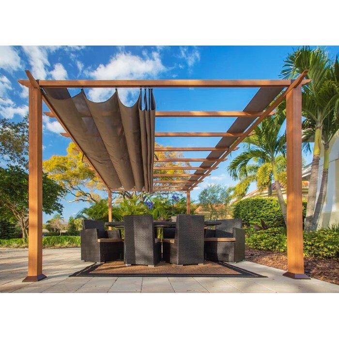 Verona 16 Ft. W x 11 Ft. D Aluminum Pergola with Canopy - Image 5