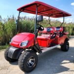 6 Passenger WildCat 48v Electric Golf Cart Limo LSV Low Speed Vehicle Six Seater – 48v – Red – BD600