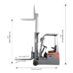 3 Wheel Electric Battery Powered Forklift | 3300 lbs Capacity | Apollolift A-3041 - Image 5