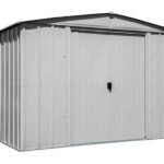 Arrow 10×8 Classic Steel Storage Shed Kit – Flute Gray