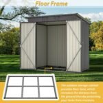 6 X 4 Ft Outdoor Storage Shed, All Weather Tool Shed For Garden, Backyard, Lawn, Black - Image 8