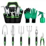 Garden Supplies 9-piece Aluminum Alloy Set, Silicone Two-color Handle Shovel Gardening Tools