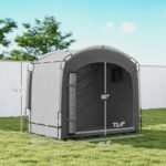 Bike Storage Shed Tent, Portable And Waterproof With 210D Oxford Fabric And Carry Bag For 3-4 Bicycles, Dark Gray - Image 3