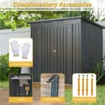 6 X 4 Ft Outdoor Storage Shed, All Weather Tool Shed For Garden, Backyard, Lawn, Black - Image 9