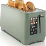 4-Slice Long Slot Touchscreen Retro Toaster with Digital Countdown, Extra-Wide Slots for Bagels & Bread, 6 Browning Levels, 5 Bread Modes, Defrost, Reheat & Cancel Functions, Stainless Steel