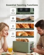 4-Slice Long Slot Touchscreen Retro Toaster with Digital Countdown, Extra-Wide Slots for Bagels & Bread, 6 Browning Levels, 5 Bread Modes, Defrost, Reheat & Cancel Functions, Stainless Steel - Image 4