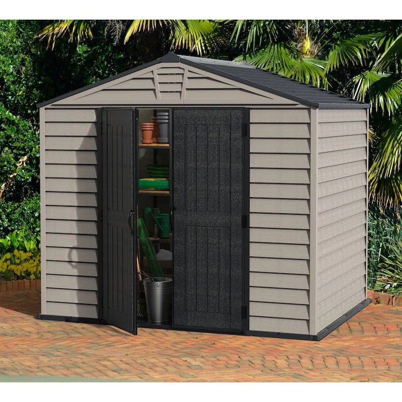 duramax-vinyl-sheds-duramax-storemax-plus-10-5x8-ft-with-molded-floor-east-coast-purchase-only-38035985006829-1 DuraMax StoreMax Plus 10.5×8 Ft with Molded Floor Vinyl Storage Shed - Image 1