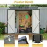 6 X 4 Ft Outdoor Storage Shed, All Weather Tool Shed For Garden, Backyard, Lawn, Black - Image 3