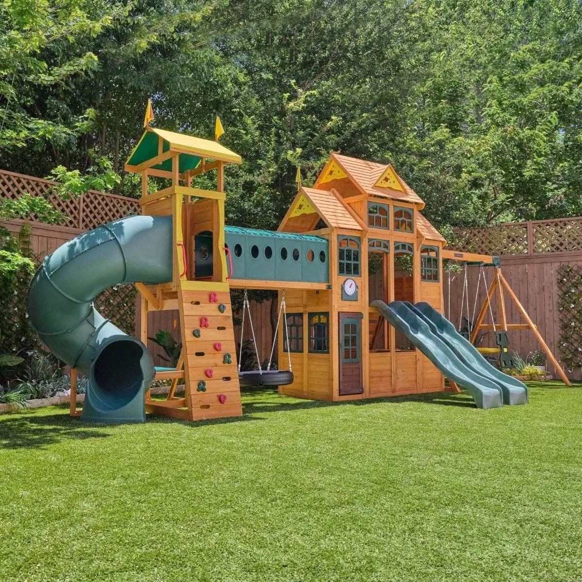 f24870_rs_01-1 Kids Kidkraft Bear Cave Lodge Swing Set / Playset - Image 1