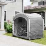 Bike Storage Shed Tent, Portable And Waterproof With 210D Oxford Fabric And Carry Bag For 3-4 Bicycles, Dark Gray - Image 4