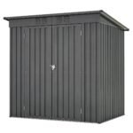 6 X 4 Ft Outdoor Storage Shed, All Weather Tool Shed For Garden, Backyard, Lawn, Black
