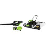 Greenworks Pro 80V 500CFM Cordless Jet Blower + Lawn Mower w/ (1) 2Ah Battery & Charger