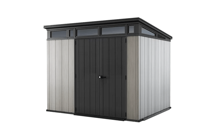 image1-1 Keter Artisan 9×7 Foot Large Outdoor Shed with Floor with Modern Design for Patio Furniture - Image 1