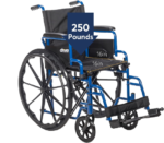 Drive Medical Blue Streak Wheelchair with Flip Back Desk Arms - Image 2