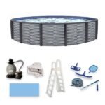Blue Wave Affinity 24-ft Round 52-in Deep 7-in Top Rail Resin Swimming Pool Package - Image 2