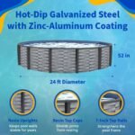 Blue Wave Affinity 24-ft Round 52-in Deep 7-in Top Rail Resin Swimming Pool Package - Image 3