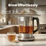 Viante Electric Kettle with Infuser, No Plastic in Contact with Water, Temperature Control, Automatic Shut-Off, Tea Maker with Brewing Programs, 1.5 Liters Capacit - Image 2