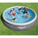 Bestway Fast Set 15’x33″ Round Inflatable Outdoor Above Ground Swimming Pool Set - Image 3