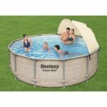 Bestway Power Steel 13′ x 42″ Above Ground Outdoor Swimming Pool Set with Canopy - Image 7