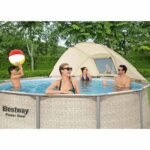 Bestway Power Steel 13′ x 42″ Above Ground Outdoor Swimming Pool Set with Canopy - Image 3