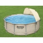 Bestway Power Steel 13′ x 42″ Above Ground Outdoor Swimming Pool Set with Canopy - Image 9