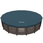 Bestway Power Steel 14′ x 42″ Above Ground Outdoor Swimming Pool Set with Pump