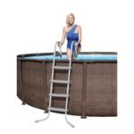 Bestway Power Steel 14′ x 42″ Above Ground Outdoor Swimming Pool Set with Pump - Image 2