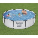 Bestway 12′ x 30″ Steel Pro Frame Max Round Above Ground Swimming Pool with Pump - Image 2