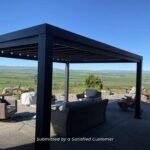 14x12 trenton modern steel pergola with sail shade soft canopy - Image 2