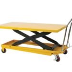Wesco 273230 Long Deck Scissor Lift Table – 2,200 lb, 30″×80″ Hydraulically Pumped