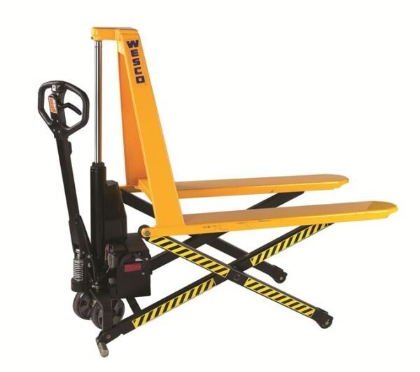 wesco-industrial-products-NTEHL27-electric-high-lift-272461-600x531-1-1.jpg Wesco Manual‑Powered Pallet Jack – Backrest Guards & Wheel Chock (Model 272461‑1) - Image 1