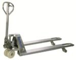 Wesco Stainless Steel Manual Pallet Jack – Chock & Backrest Guards | 5,500 lb Capacity | Model 272152-1