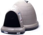Petmate Large Dog House Outdoor Weatherproof - Indigo Igloo Dog House, Made in USA, for Large Dogs 50 to 90 pounds, TAUPE/BLACK