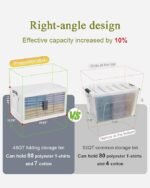 OlarHike 48QT Lockable Storage Bins with Lids - Folding Storage box with Doors and Wheels, Collapsible Plastic Storage Bins for Closets, Stackable Storage Organizer, Storage Containers, 4 Pack Cubes - Image 2