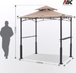 ABCCANOPY 8x5 Grill Gazebo - Outdoor BBQ Canopy Shelter with Led Light for Patio Backyard Grilling (Khaki) – Bild 2