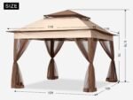 MASTERCANOPY Patio Gazebo Outdoor Pop Up Gazebo with Mesh Walls (11x11,Champagne) - Image 3