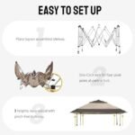 CROWN SHADES 13x13 Pop Up Gazebo, Canopy Tent, Gazebos on Clearance - Outdoor Gazebo for Backyard & Patio Furniture - Carpa Pop Up Tent with Wheeled STO-N-Go Cover Bag (Beige & Coffee) – Bild 3