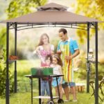 ABCCANOPY 8x5 Grill Gazebo - Outdoor BBQ Canopy Shelter with Led Light for Patio Backyard Grilling (Khaki) – Bild 5