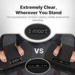 MERACH Vibration Plate Exercise Machine, Vibrating Platform for Lymphatic Drainage Weight Loss Muscle Activation, Full Body Home Exercise Equipment with LED Touch Screen Bluetooth Pull Cord - Image 3
