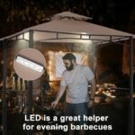 ABCCANOPY 8x5 Grill Gazebo - Outdoor BBQ Canopy Shelter with Led Light for Patio Backyard Grilling (Khaki) – Bild 4