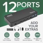 Plugable USB C Triple Display Docking Station | 100W PD, 3x HDMI (1x 4K 30Hz, 2x 1080p 60Hz), 6x USB 5Gbps Ports | Windows, macOS, ChromeOS Compatible - Enhance Productivity with Multi-Monitor Support - Image 5