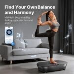 MERACH Vibration Plate Exercise Machine, Vibrating Platform for Lymphatic Drainage Weight Loss Muscle Activation, Full Body Home Exercise Equipment with LED Touch Screen Bluetooth Pull Cord - Image 2