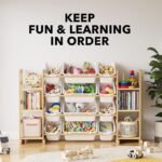 SpaceAid Toy Storage Organizer with 6 Shelves and 12 Bins, Bookshelf/Bookcase, Kids Bin Shelf, Toys Box for Playroom Organization for Bedroom & Room Decor, White, 52.3" W - Image 2