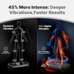 MERACH Vibration Plate Exercise Machine, Vibrating Platform for Lymphatic Drainage Weight Loss Muscle Activation, Full Body Home Exercise Equipment with LED Touch Screen Bluetooth Pull Cord - Image 4